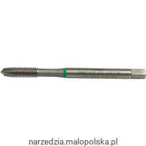 Gwintownik M6x1 HSS-EV do aluminium cynku magnezu i stopów azotowany nakrój B 6HX din371 din376 rowki proste przelotowy maszynowy zielony pasek Swisstech SWT1856521G PRO19-20