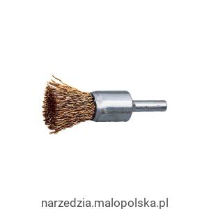 Szczotka druciana 12mm 30SWG pędzlowa mosiądzowana z płaskim końcem York Abrasives YRK2957100K