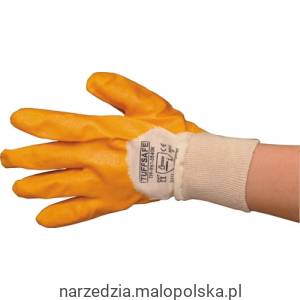 Rękawice robocze nitrylowe tkany mankiet rozm. 8 Tuffsafe TFF9613540K PRO19