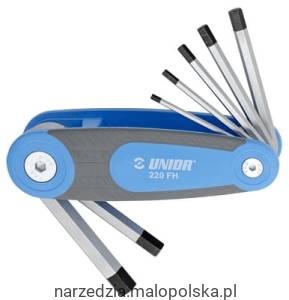 Zestaw kluczy imbusowych w uchwycie typu scyzoryk 3/32"-3/8" 7szt. Unior (617149) 220FH