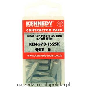 Bity 6-kątne krzyżakowe No.2 1/4" 5szt. Kennedy KEN5731625K