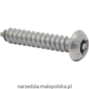 Śruba Torx No8x3/4" samogwintująca z zabezpieczeniem A2 nierdzewna łeb grzybkowy 100szt. Qualfast QFT6373318V