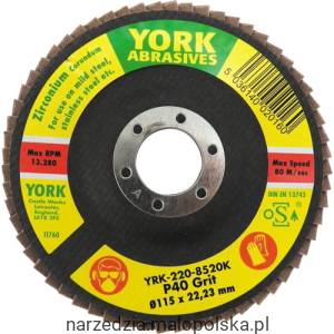 Tarcza ścierna 115x22mm P40 korund cyrkonowy York Abrasives YRK2208520K PRO19-20