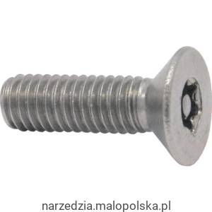 Śruba Torx M5x16 z zabezpieczeniem A2 nierdzewna łeb stożkowy 100szt. Qualfast QFT6371632K