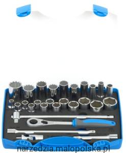Zestaw kluczy nasadowych 1/2" w plastikowej skrzynce /28 Unior (612162) 190BI6P28