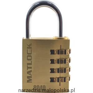 Kłódka 40x26mm mosiężna szyfrowana Matlock MTL9508040K
