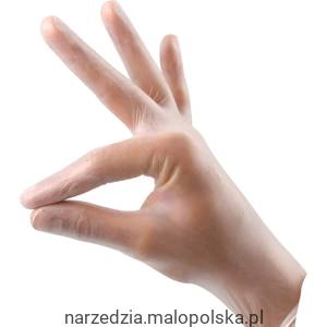 Rękawice winylowe pudrowane przeźroczyste XL 200szt. Sitesafe SSF9617037H