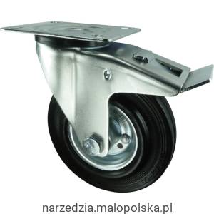 Kółko z hamulcem obrotowe z blaszką mocującą 200mm gumowe STEEL CENTRE Atlas Workholders ATL9451414K
