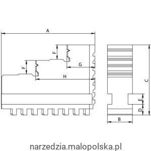 Szczęki do uchwytów tokarskich 100mm HARD OUTSIDE LATHECHUCK JAWS Indexa IND4901220K