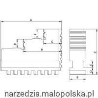Szczęki do uchwytów tokarskich 315mm HARD OUTSIDE LATHECHUCK JAWS Indexa IND4901280K