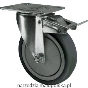 Kółko z hamulcem obrotowe z blaszką mocującą 75mm gumowe Atlas Workholders ATL9450492K