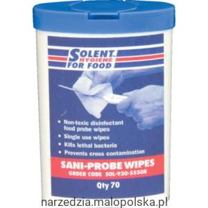 Ściereczki 7x13cm do probników żywności 70szt. Solent SOL9305550K PRO19-20