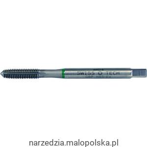 Gwintownik bezwiórowy M8x1,25 HSS-EV wygniatak do miedzi i mosiądzu nakrój B 6H przelotowy i nieprzelotowy maszynowy zielony pasek Swisstech SWT1857527G