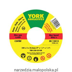 Tarcza do cięcia 230x3x22.23 C24TBF T41 York Abrasives YRK2305310K
