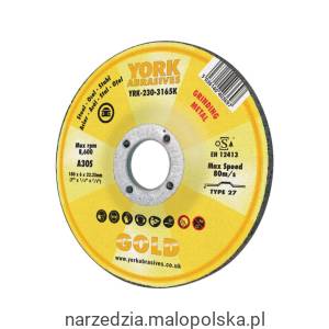 Tarcza do szlifowania 180x6x22.23mm A30S DPC York Abrasives YRK2303165K