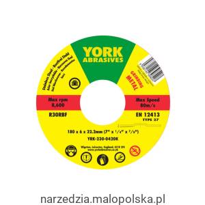 Tarcza do szlifowania 180x6x22.23 R30RBF DPC T27 York Abrasives YRK2300420K