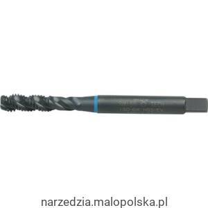 Gwintownik M5x0,8 HSS-EV do stali nierdzewnej din371 din376 spiralny nieprzelotowy do krótszych otworów nakrój C 6H pasywowany maszynowy niebieski pasek Swisstech SWT1853018B