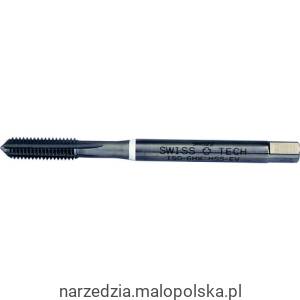 Gwintownik M4x0,7 HSS-EV do żeliwa nakrój C 6H azotowany din371 din376 spiralny nieprzelotowy maszynowy biały pasek Swisstech SWT1854015W