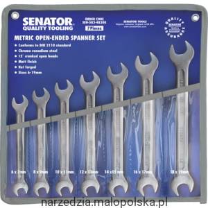 Zestaw kluczy płaskich 6-19mm 7szt. dwustronnych CrV chromowo-wanadowych Senator SEN5824830K