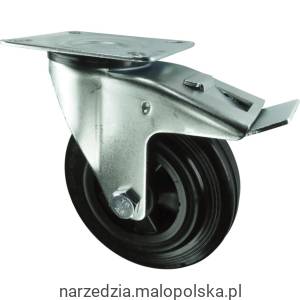 Kółko z hamulcem obrotowe z blaszką mocującą 160mm gumowe POLY CENTRE Atlas Workholders ATL9450892K