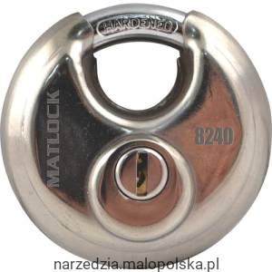 Kłódka tarczowa 70mm ze stali nierdzewnej różne klucze Matlock MTL9508240K