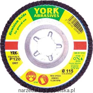 Tarcza ścierna 115x22mm P120 płótno AlOx York Abrasives YRK2209150K