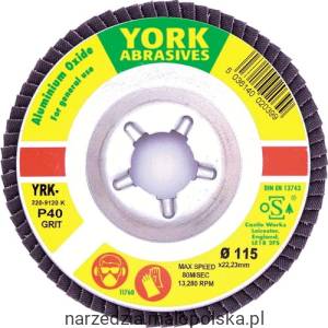 Tarcza ścierna 115x22mm P40 płótno AlOx York Abrasives YRK2209120K
